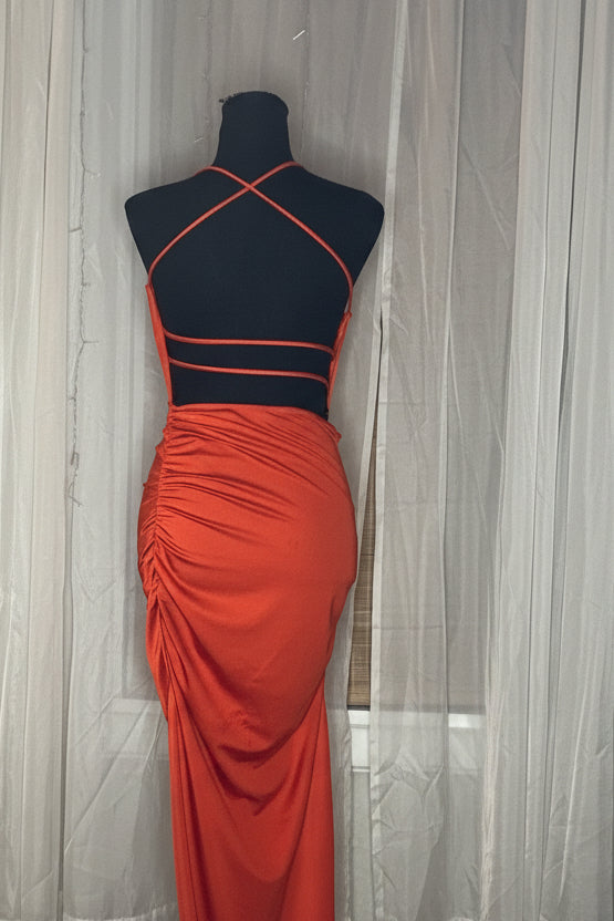 Orange Strappy Back Dress