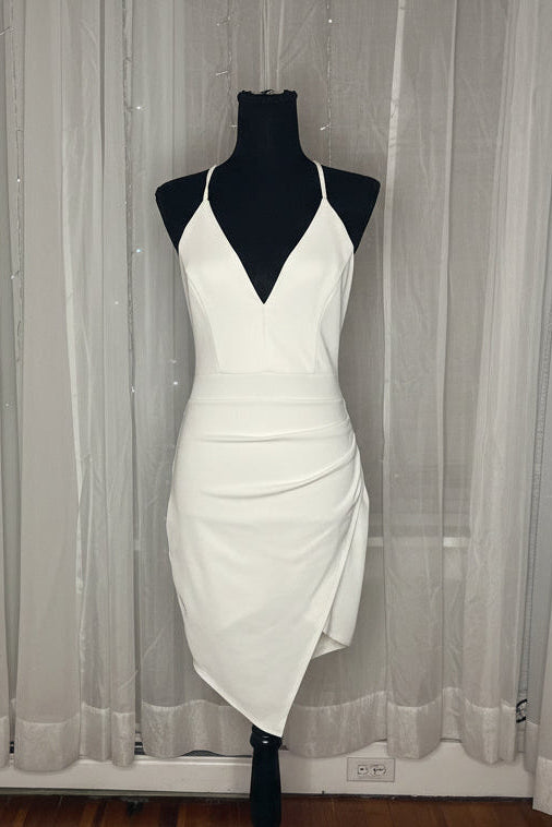 White Bodycon with Lace Back