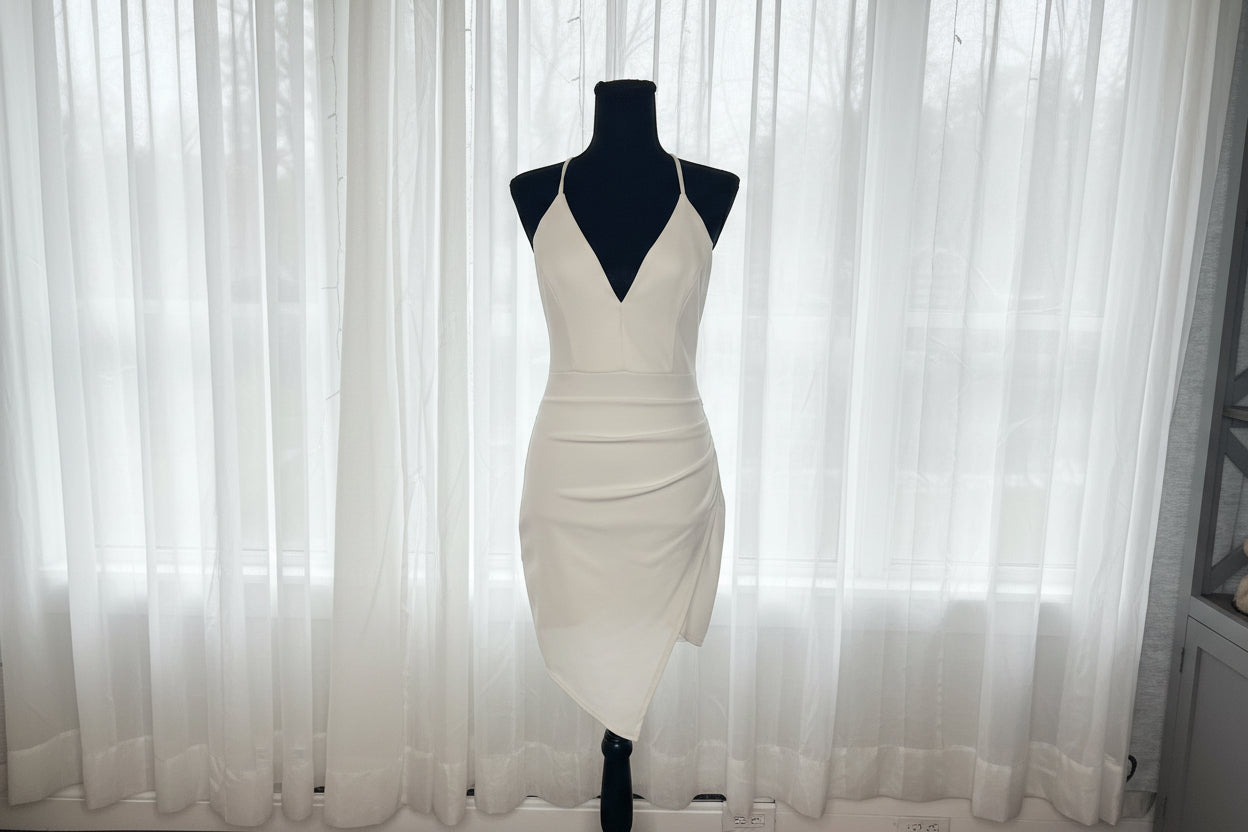 White Bodycon with Lace Back