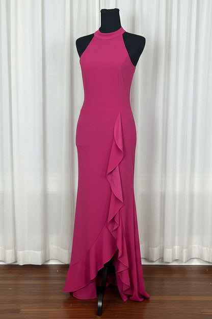 Pink High Neck Sleeveless Dress