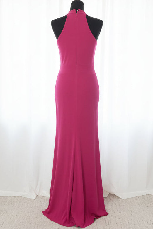 Pink High Neck Sleeveless Dress